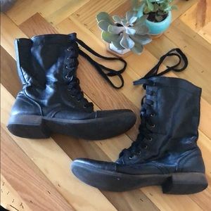 Ladies’ black combat boots
